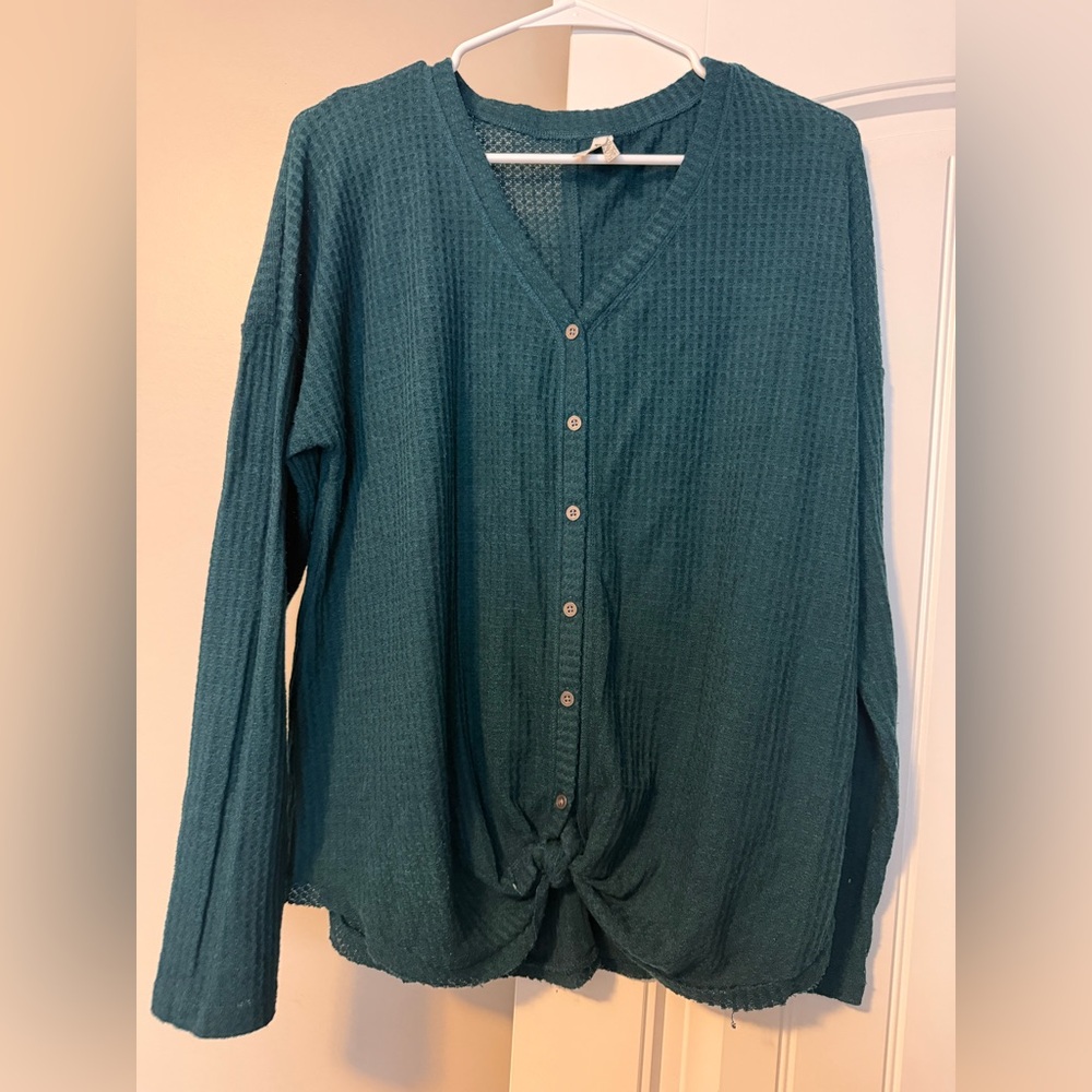 Waffle knot blouse